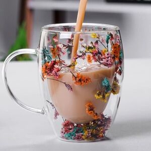 Insulated Coffee Cup with Floral Elegance-Stain-Resistant; Cup/Mug